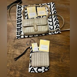 Marc Jacobs New Women's Monogram Leather Mini Shoulder Bag and Wallet